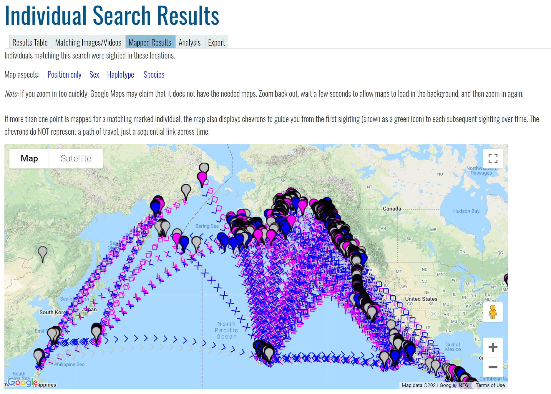 search Results Mapped